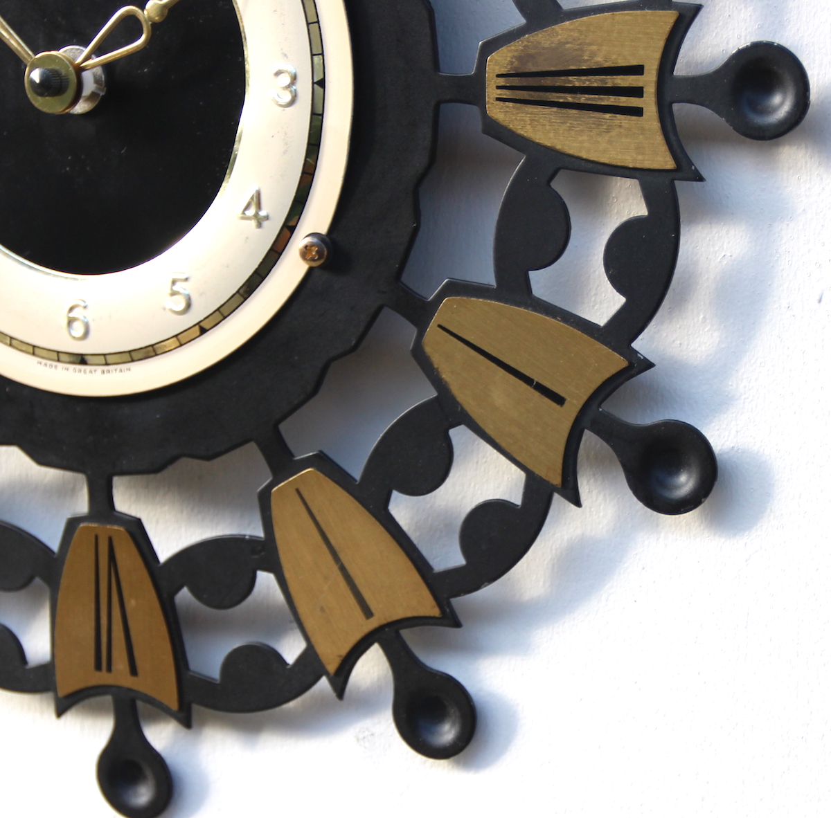 Sunburst Wall Clock By Bentima, 1960s