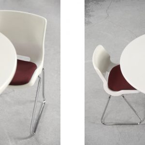 Vintage Scandinavian Mid-Century Modern Dining Table with Metal Tulip Leg, 1970s