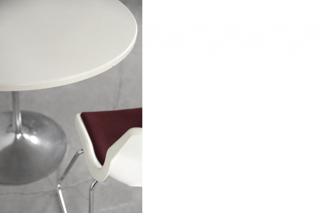 Vintage Scandinavian Mid-Century Modern Dining Table with Metal Tulip Leg, 1970s