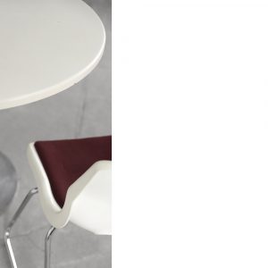 Vintage Scandinavian Mid-Century Modern Dining Table with Metal Tulip Leg, 1970s