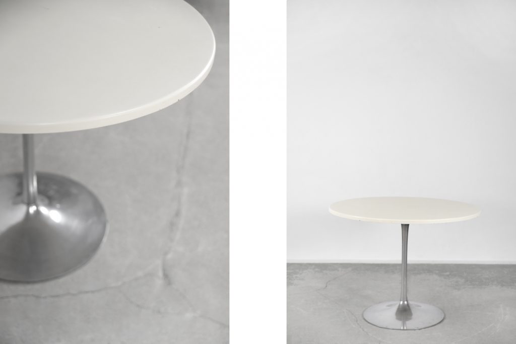 Vintage Scandinavian Mid-Century Modern Dining Table with Metal Tulip Leg, 1970s