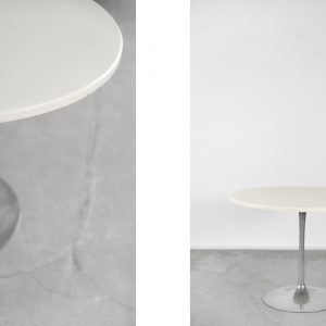 Vintage Scandinavian Mid-Century Modern Dining Table with Metal Tulip Leg, 1970s