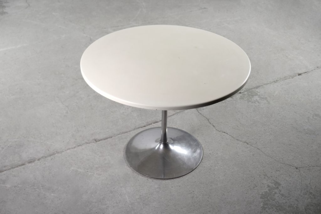 Vintage Scandinavian Mid-Century Modern Dining Table with Metal Tulip Leg, 1970s