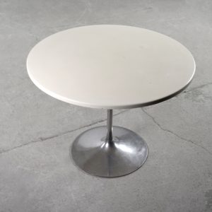 Vintage Scandinavian Mid-Century Modern Dining Table with Metal Tulip Leg, 1970s