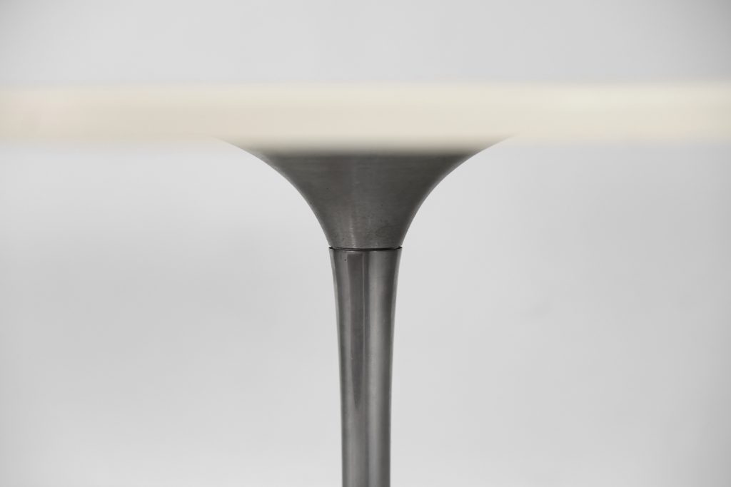 Vintage Scandinavian Mid-Century Modern Dining Table with Metal Tulip Leg, 1970s
