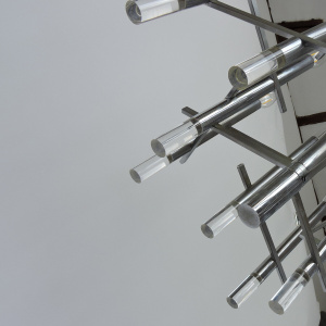 Italian Chrome And Lucite Chandelier By Gaetano Sciolari, 1970