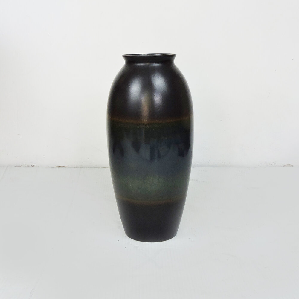 Tall Blue And Green German Vase By Scheurich, 1970s
