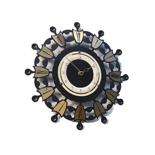 Sunburst Wall Clock By Bentima, 1960s
