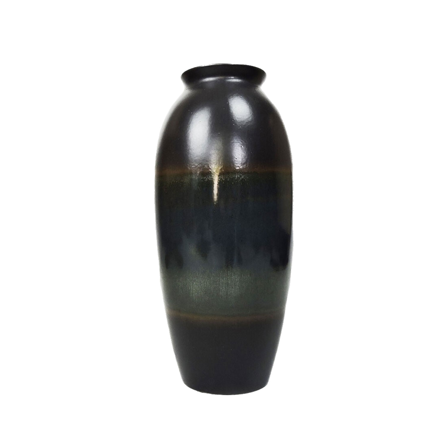 Tall Blue And Green German Vase By Scheurich, 1970s