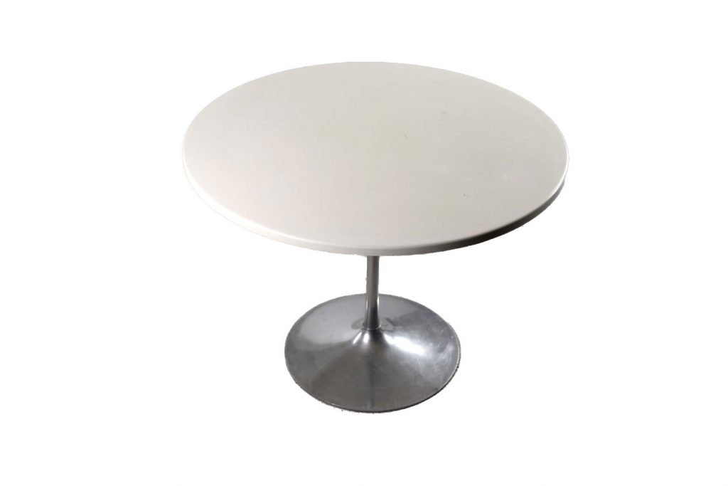 Vintage Scandinavian Mid-Century Modern Dining Table with Metal Tulip Leg, 1970s
