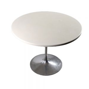 Vintage Scandinavian Mid-Century Modern Dining Table with Metal Tulip Leg, 1970s