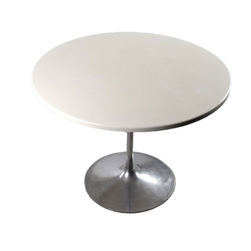 Vintage Scandinavian Mid-Century Modern Dining Table with Metal Tulip Leg, 1970s