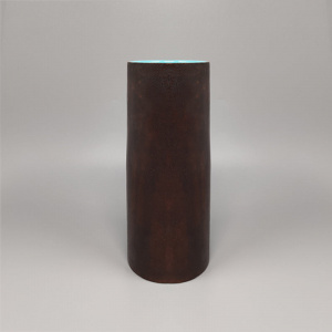 1950s Gorgeous Marcello Fantoni Ceramic Vase Encased in Leather. Made in Italy