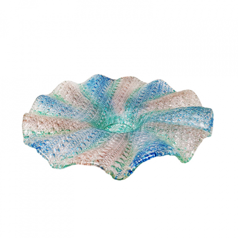 Prodotti 1960s Big Blue, Pink and Green Centerpiece in Murano Glass by Linea Arte Murano. Made in Italy