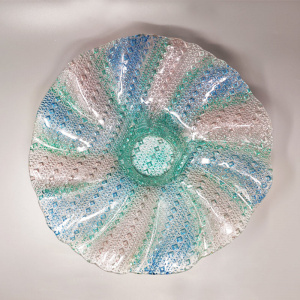 Prodotti 1960s Big Blue, Pink and Green Centerpiece in Murano Glass by Linea Arte Murano. Made in Italy