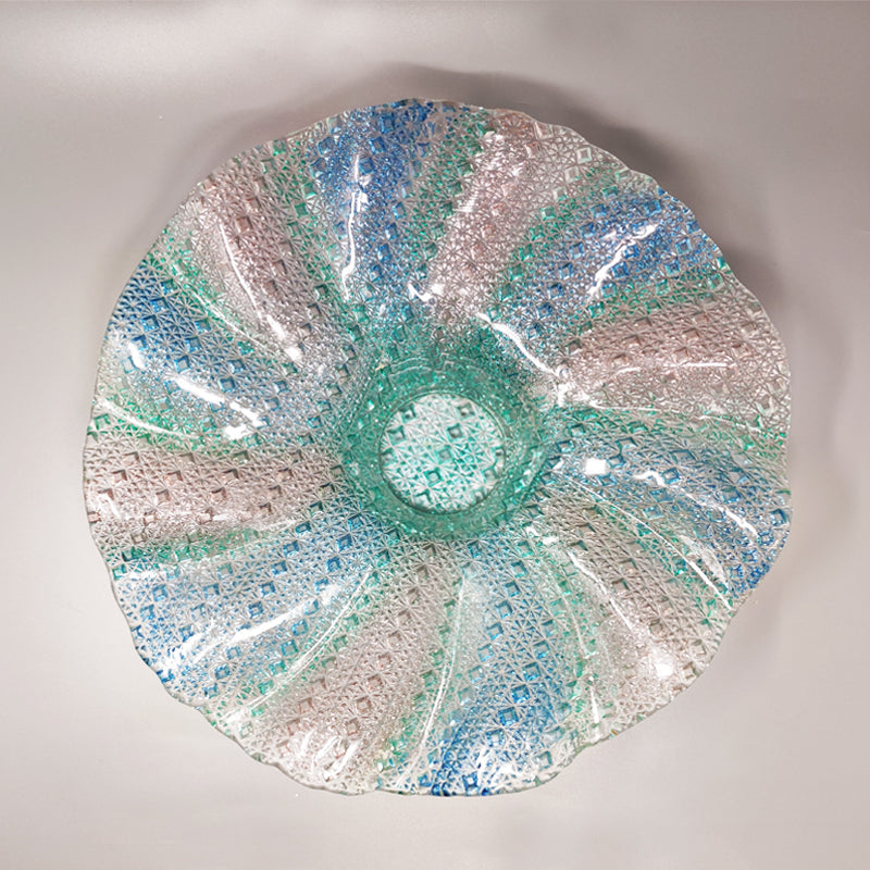 Prodotti 1960s Big Blue, Pink and Green Centerpiece in Murano Glass by Linea Arte Murano. Made in Italy