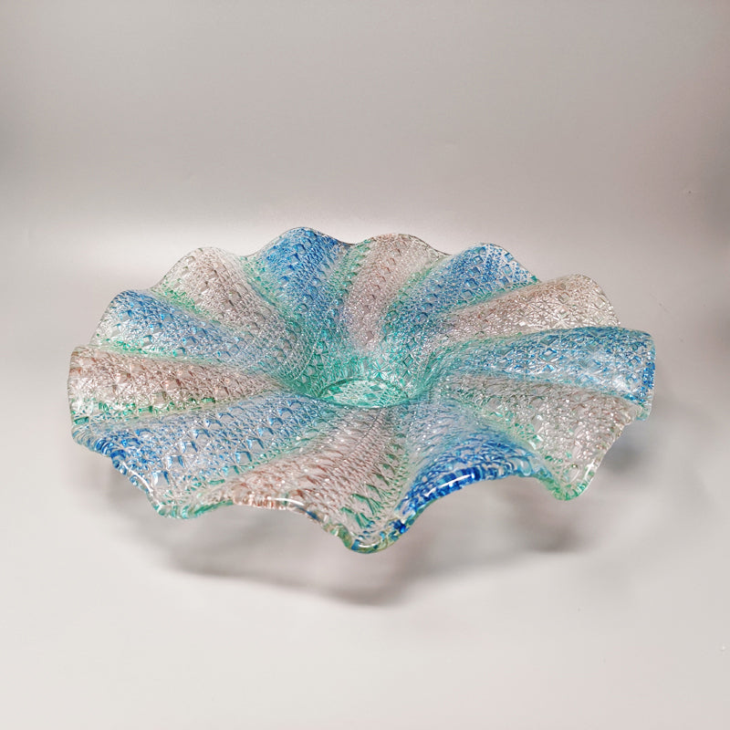 Prodotti 1960s Big Blue, Pink and Green Centerpiece in Murano Glass by Linea Arte Murano. Made in Italy
