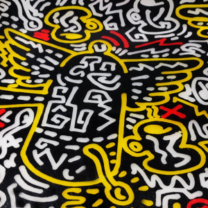 1990s Gorgeous Pop Art Keith Haring Serving Tray by Café des Arts