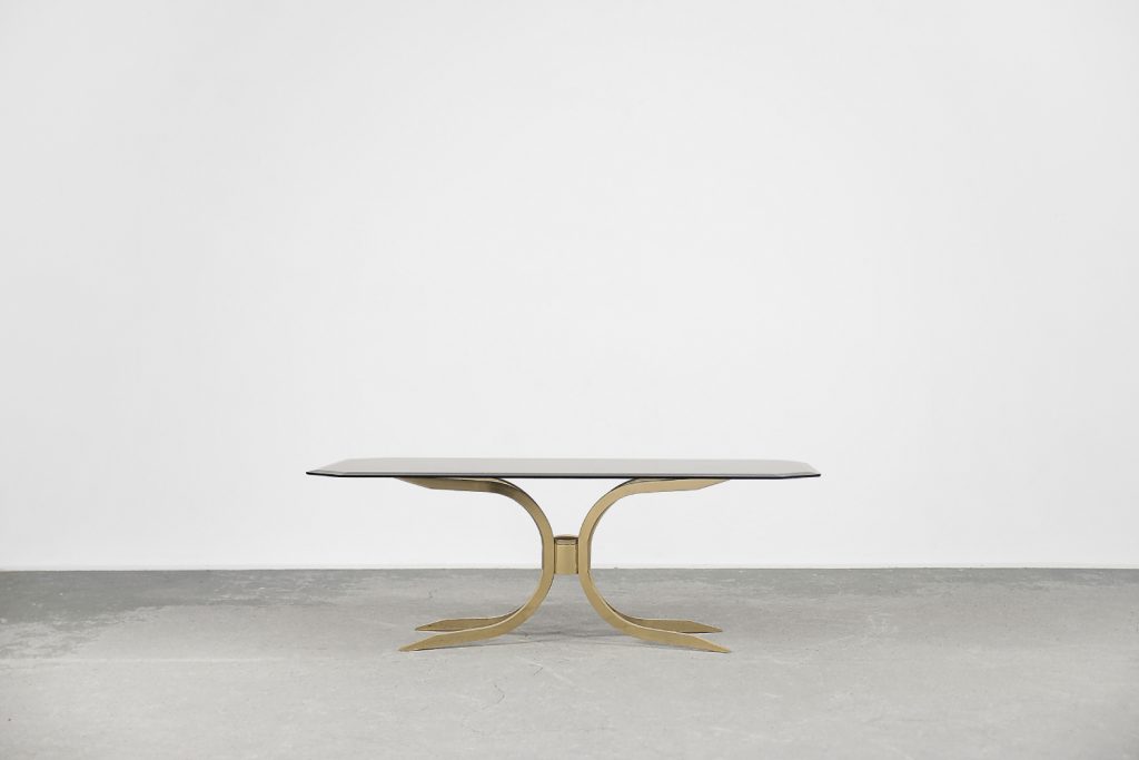Vintage Brass Hollywood Regency Gold Glamour Coffee Table, 1970s