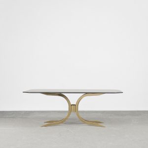 Vintage Brass Hollywood Regency Gold Glamour Coffee Table, 1970s