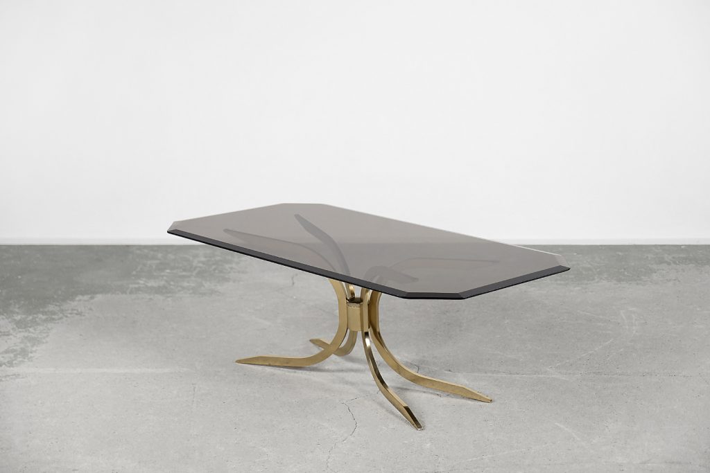 Vintage Brass Hollywood Regency Gold Glamour Coffee Table, 1970s