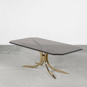 Vintage Brass Hollywood Regency Gold Glamour Coffee Table, 1970s