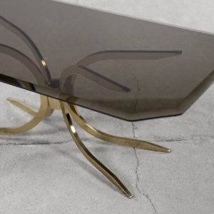 Vintage Brass Hollywood Regency Gold Glamour Coffee Table, 1970s