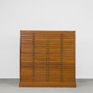 Vintage Large Industrial Oak File Cabinet with Multiple Drawers, 1930s
