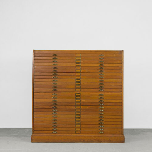 Vintage Large Industrial Oak File Cabinet with Multiple Drawers, 1930s
