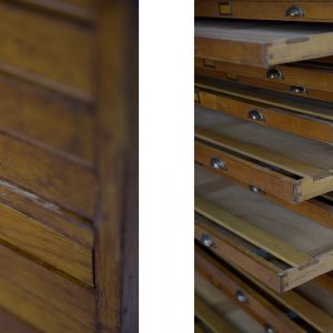Vintage Large Industrial Oak File Cabinet with Multiple Drawers, 1930s