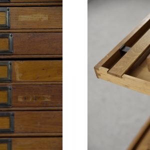 Vintage Large Industrial Oak File Cabinet with Multiple Drawers, 1930s
