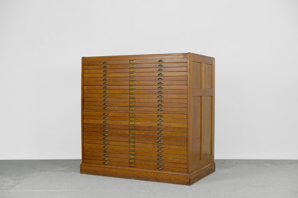 Vintage Large Industrial Oak File Cabinet with Multiple Drawers, 1930s