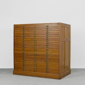 Vintage Large Industrial Oak File Cabinet with Multiple Drawers, 1930s