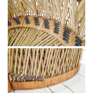 Rare Original 1970's The King of Peacock Chairs, Cobra Wicker Throne Armchair