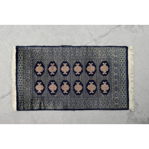 Vintage Pakistani Hand-Woven Oriental Blue Bukhara Rug from Ikea, 1960s