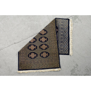 Vintage Pakistani Hand-Woven Oriental Blue Bukhara Rug from Ikea, 1960s