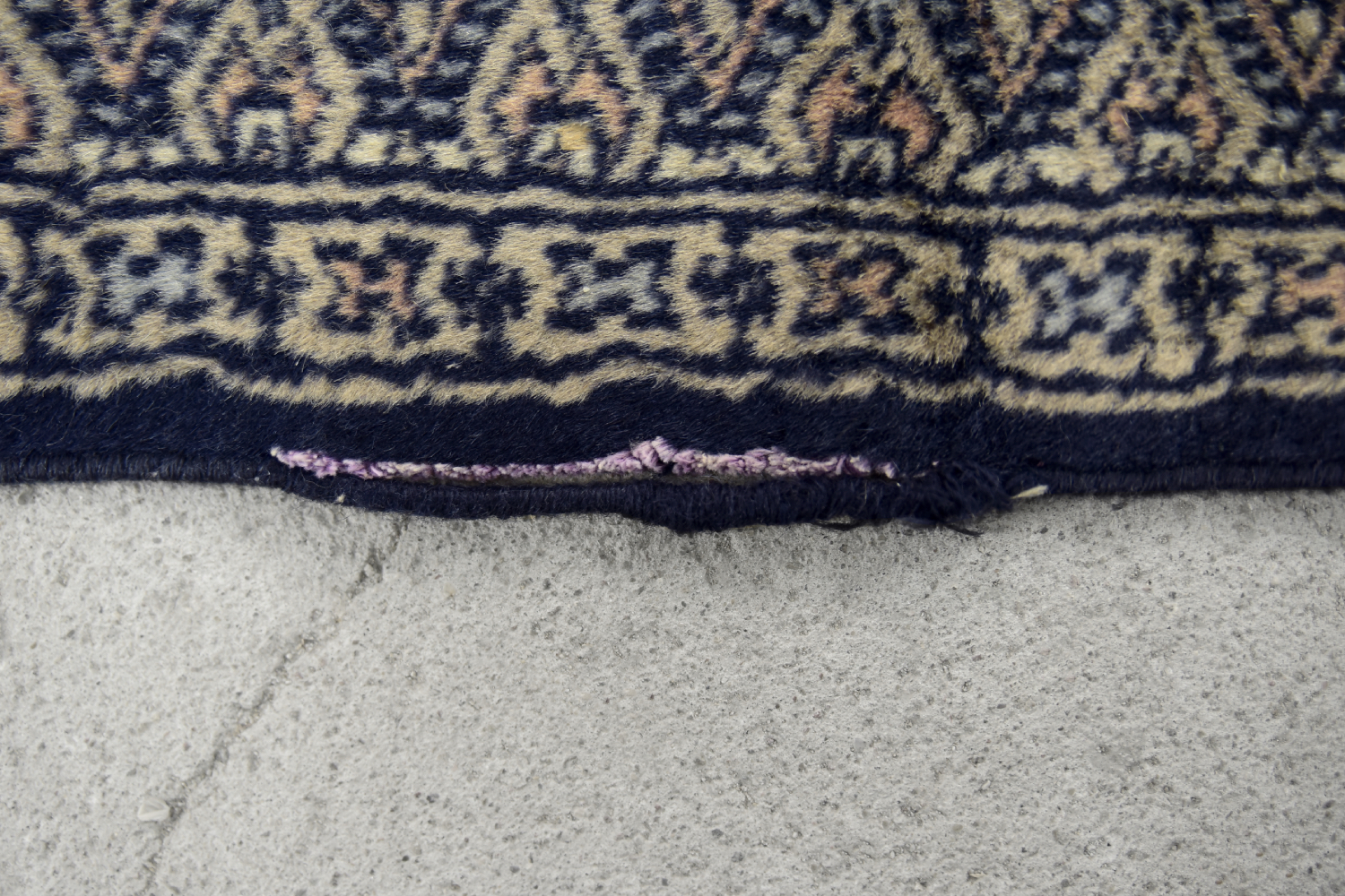 Vintage Pakistani Hand-Woven Oriental Blue Bukhara Rug from Ikea, 1960s