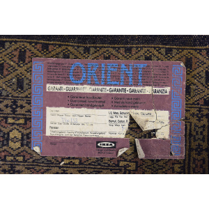 Vintage Pakistani Hand-Woven Oriental Blue Bukhara Rug from Ikea, 1960s