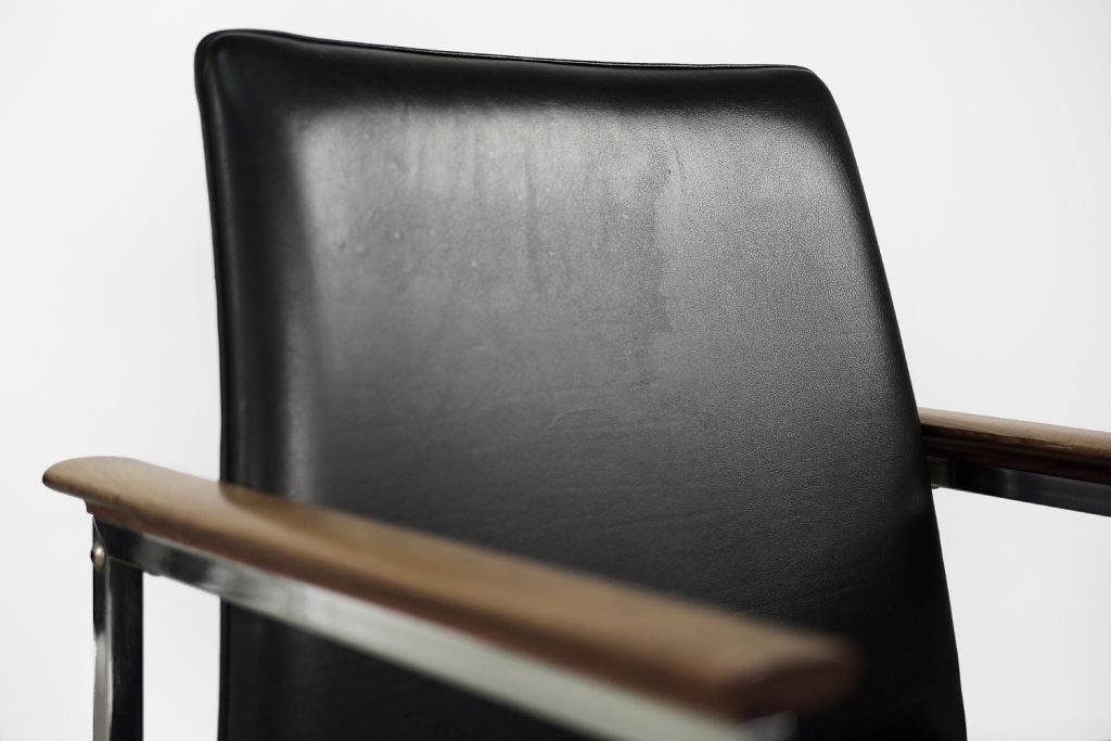 Mid-Century Scandinavian Black Leather Armchair by Sigvard Bernadotte for France & Søn, 1960s