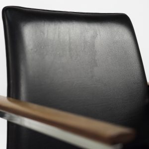 Mid-Century Scandinavian Black Leather Armchair by Sigvard Bernadotte for France & Søn, 1960s