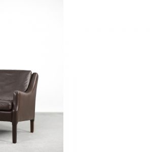 Mid-Century Modern Vintage Danish 3-seater Chocolate Leather Sofa, 1960s