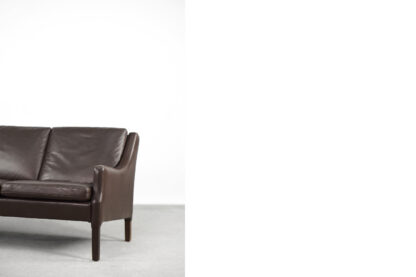 Mid-Century Modern Vintage Danish 3-seater Chocolate Leather Sofa, 1960s - Image 10