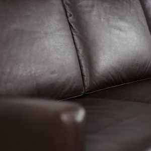 Mid-Century Modern Vintage Danish 3-seater Chocolate Leather Sofa, 1960s
