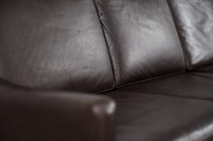 Mid-Century Modern Vintage Danish 3-seater Chocolate Leather Sofa, 1960s - Image 8