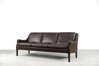 Mid-Century Modern Vintage Danish 3-seater Chocolate Leather Sofa, 1960s - Image 5
