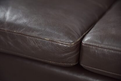 Mid-Century Modern Vintage Danish 3-seater Chocolate Leather Sofa, 1960s - Image 21