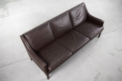 Mid-Century Modern Vintage Danish 3-seater Chocolate Leather Sofa, 1960s - Image 16
