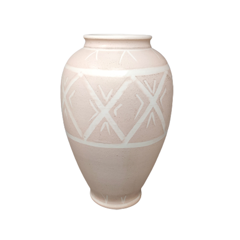 1960s Pink Vase in Ceramic by Deruta. Handmade Made in Italy