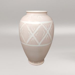 1960s Pink Vase in Ceramic by Deruta. Handmade Made in Italy