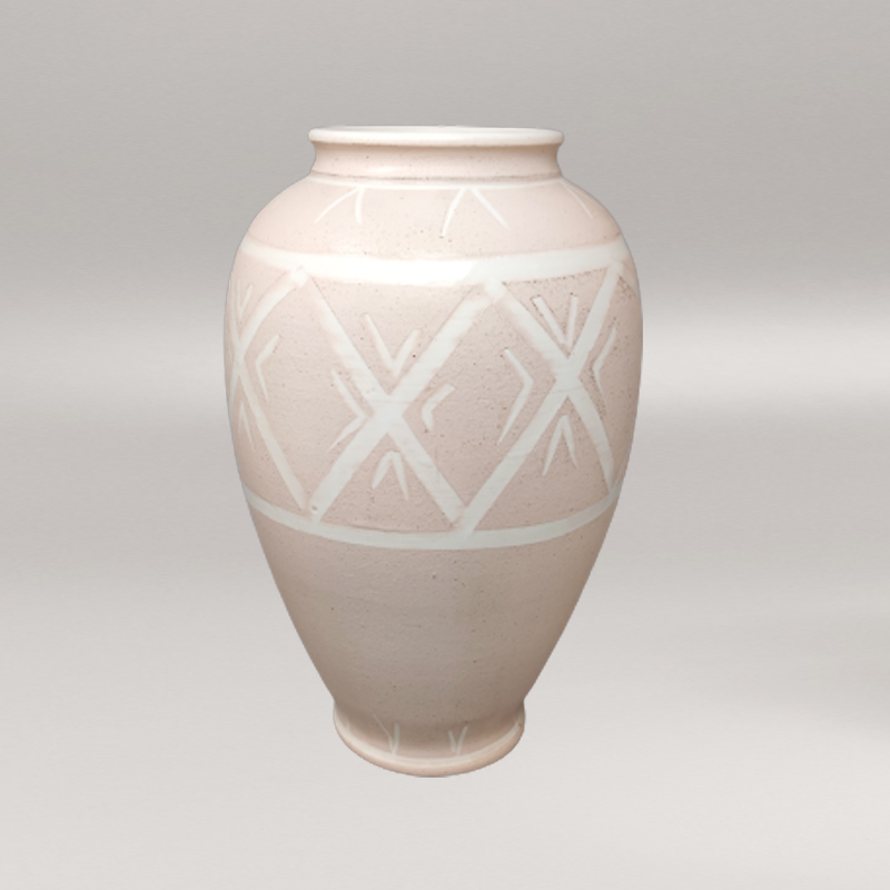 1960s Pink Vase in Ceramic by Deruta. Handmade Made in Italy